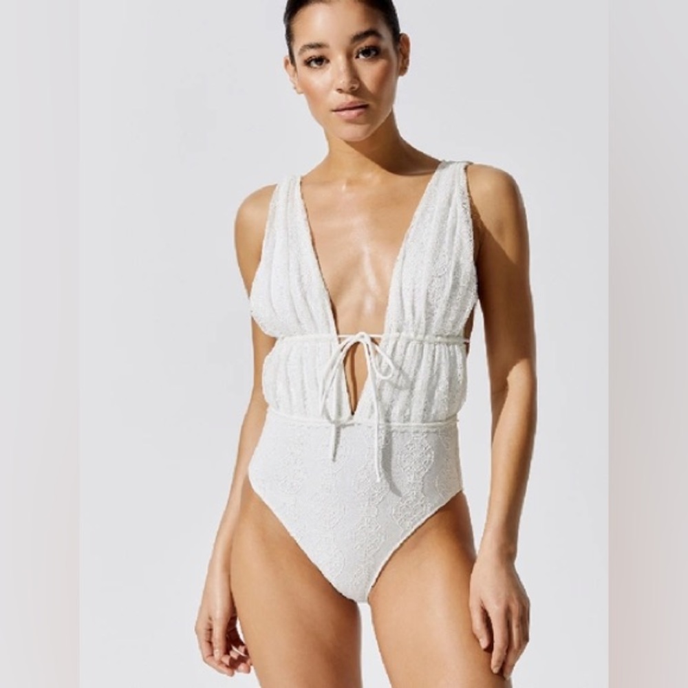 Jonathan Simkhai white one- piece swimsuit